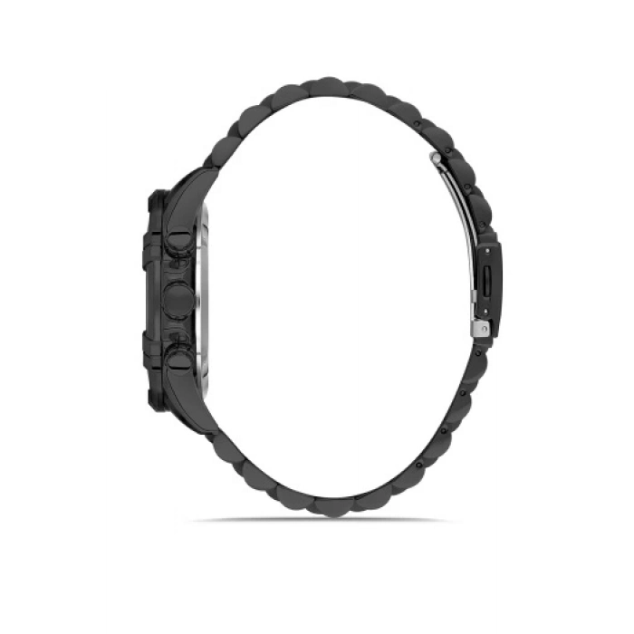 Ferro Siyah Çelik Kordon Erkek Kol Saati FM31389A-G Tüm Fonksiyonlar Aktif 3 ATM Su Geçirmez