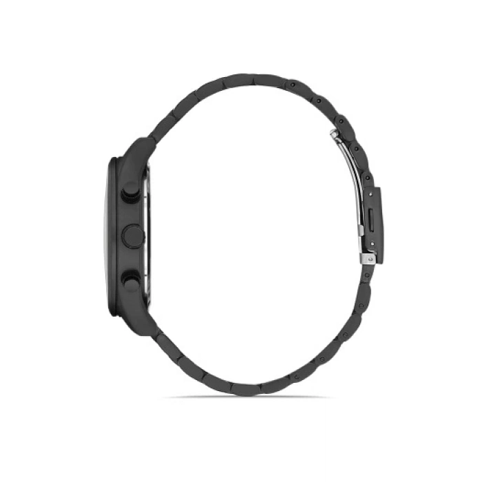 Ferro Siyah Çelik Kordon Erkek Kol Saati FM31915A-G Tüm Fonksiyonlar Aktif 3 ATM Su Geçirmez