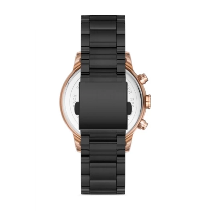 Ferro Siyah Çelik Kordon Erkek Kol Saati FM31916A-R Tüm Fonksiyonlar Aktif 3 ATM Su Geçirmez