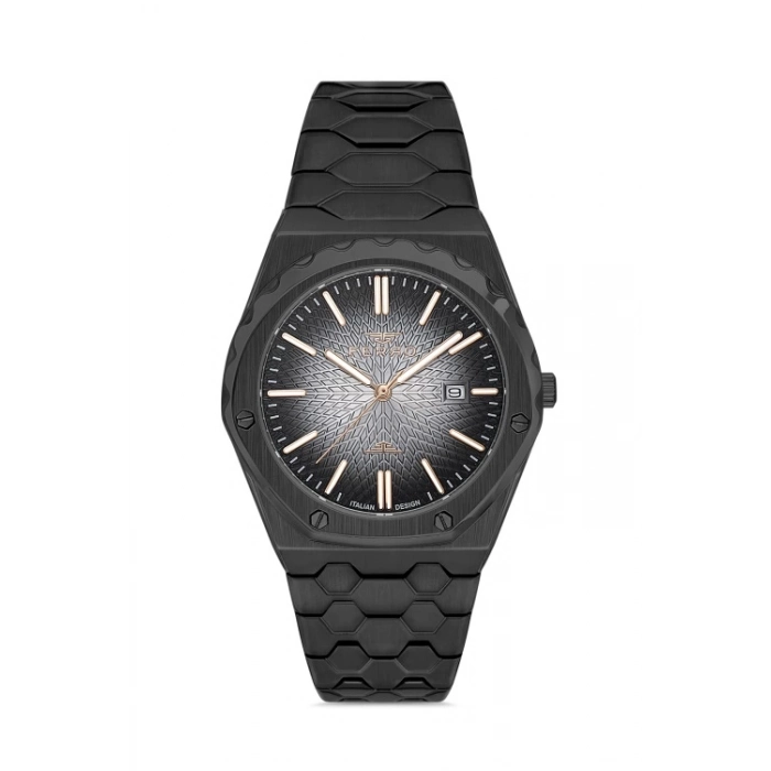 Ferro Siyah Çelik Kordon Erkek Kol Saati FM40133A-G Tüm Fonksiyonlar Aktif 3 ATM Su Geçirmez