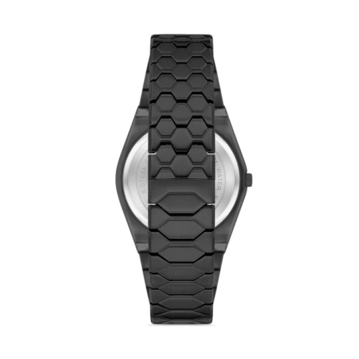 Ferro Siyah Çelik Kordon Erkek Kol Saati FM40133A-G Tüm Fonksiyonlar Aktif 3 ATM Su Geçirmez