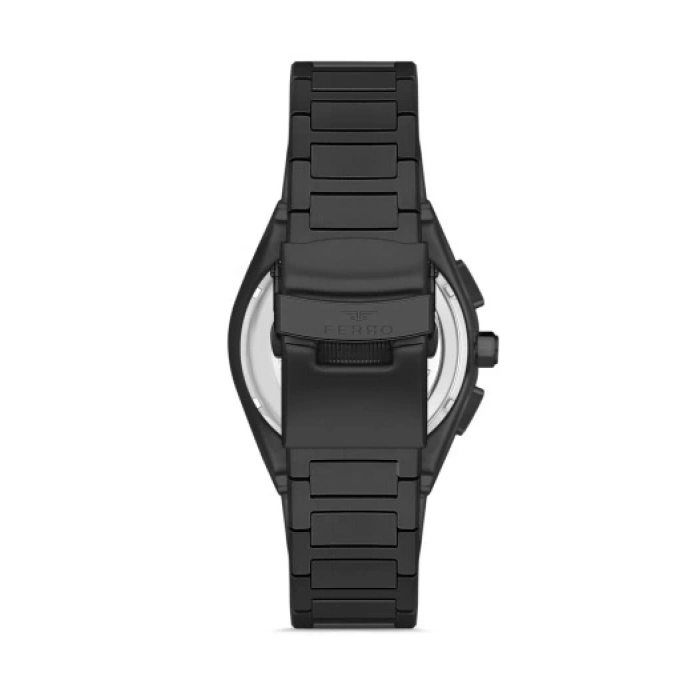 Ferro Black Steel Strap Mens Wristwatch FM41102A-G