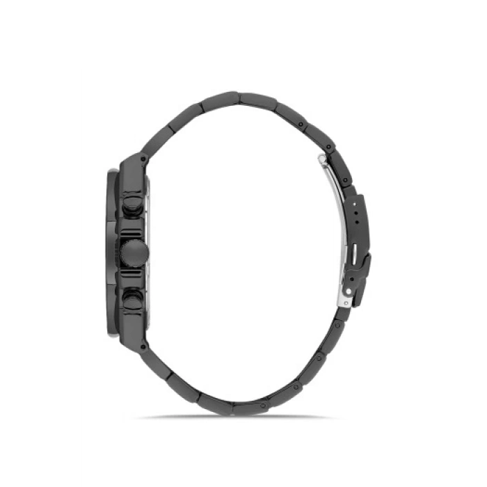 Ferro Siyah Çelik Kordon Erkek Kol Saati FM41110A-G Tüm Fonksiyonlar Aktif 3 ATM Su Geçirmez