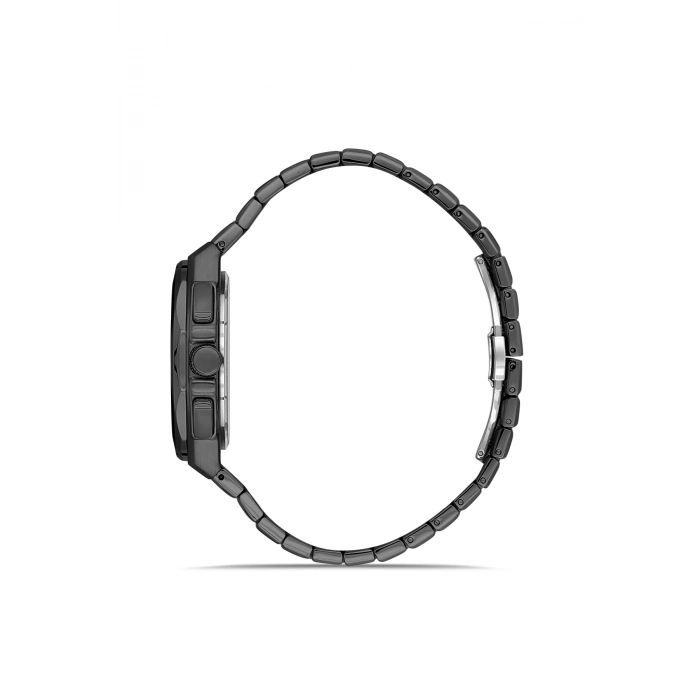 Ferro Siyah Çelik Kordon Erkek Kol Saati FM43024A-V Tüm Fonksiyonlar Aktif 3ATM Su Geçirmez