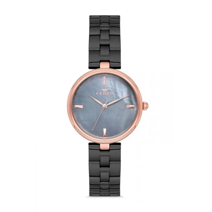 Ferro Black Steel Strap Womens Wristwatch F21100A-Q