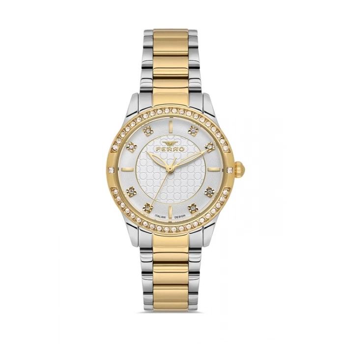 Ferro Siyah Çelik Kordon Kadın Kol Saati FL21501AWT-D