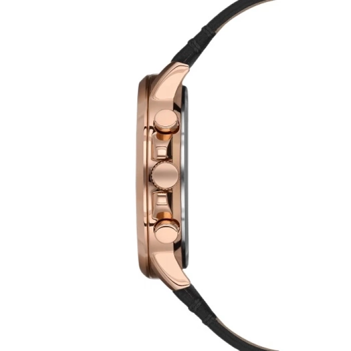 Ferro Siyah Deri Kordon Erkek Kol Saati FM11146B-R Fonksiyonları Aktif 3ATM SuGeçirmez HediyePaketli