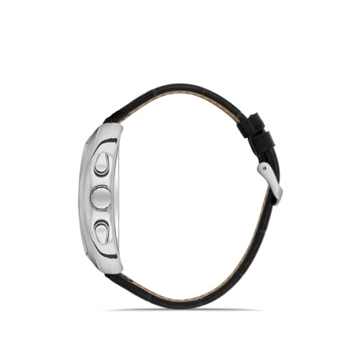 Ferro Siyah Deri Kordon Erkek Kol Saati FM11447B-J2 Fonksiyonları Aktif 3ATM Su Geçirmez HediyePaket