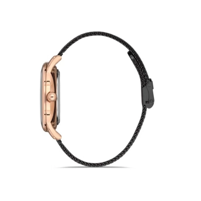 Ferro Siyah Hasır Kordon Erkek Kol Saati F11182C-R 3 ATM Su Geçirmez 2 Yıl Garantili HediyePaketli