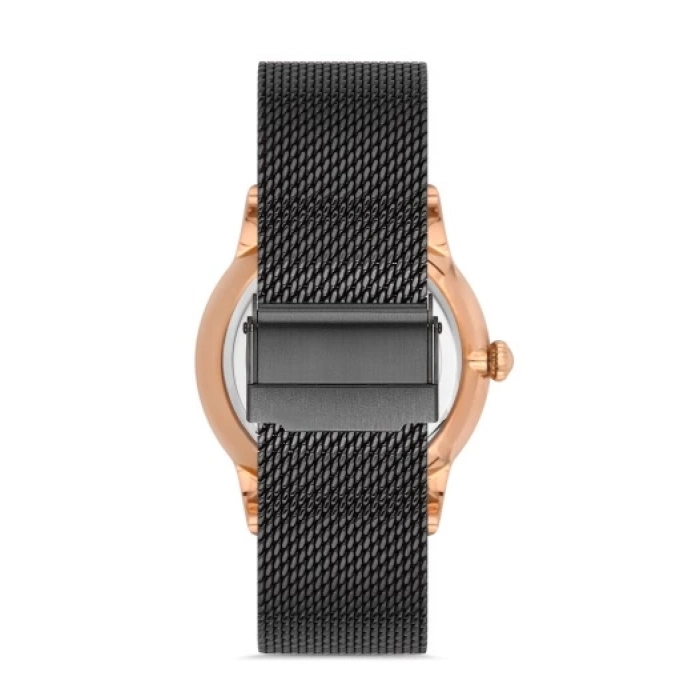 Ferro Siyah Hasır Kordon Erkek Kol Saati F11182C-R 3 ATM Su Geçirmez 2 Yıl Garantili HediyePaketli