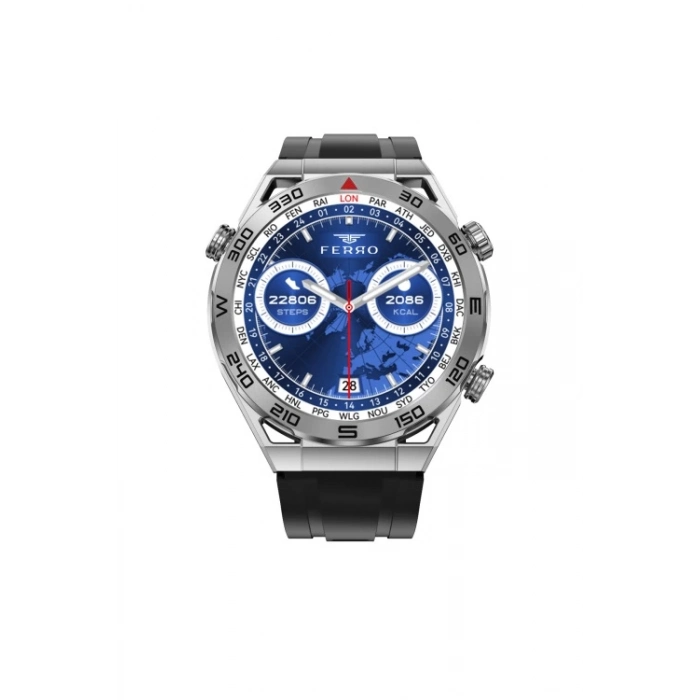 Ferro Black Silicone Band Smart Wristwatch FSW1115D-J