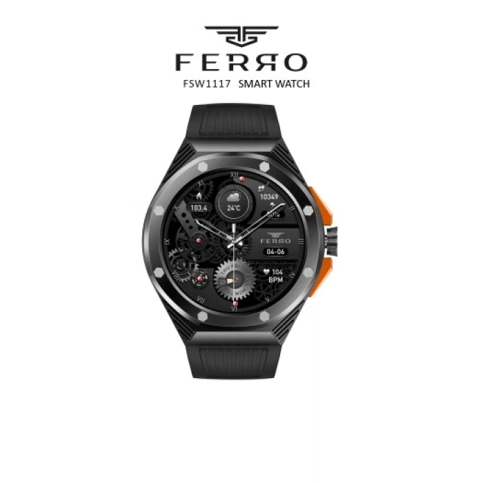 Ferro Siyah Silikon Kordon Akıllı Kol Saati FSW1117D-G