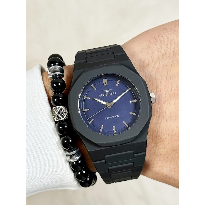 Ferro Black PolyCarbon Strap Mens Wristwatch F11400D-G3