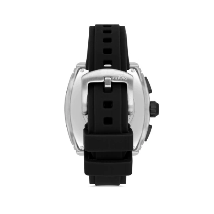 Ferro Siyah Silikon Kordon Erkek Kol Saati FM11351D-J2 Fonksiyonları Aktif 3ATM Su Geçirmez