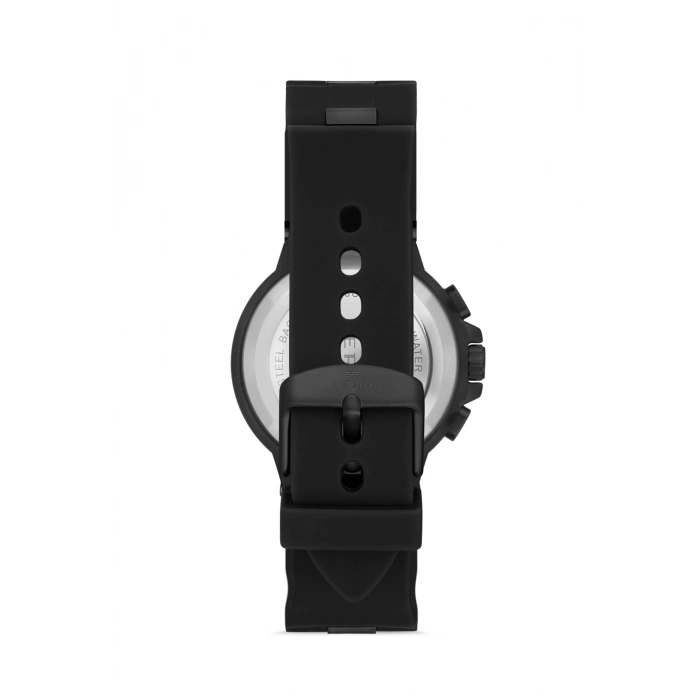 Ferro Siyah Silikon Kordon Erkek Kol Saati FM11539DWT-G Fonksiyonları Aktif 3ATM Su Geçirmez