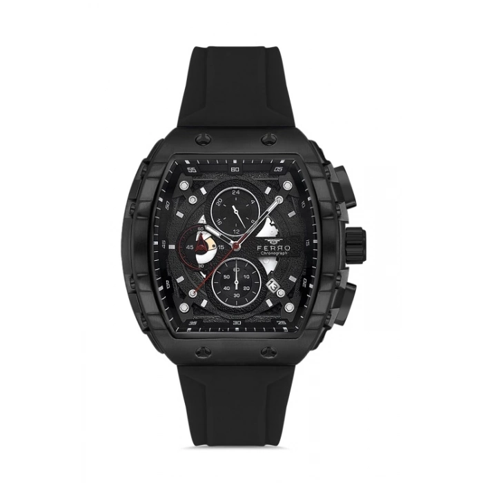Ferro Black Silicone Band Mens Wristwatch FM31346D-G