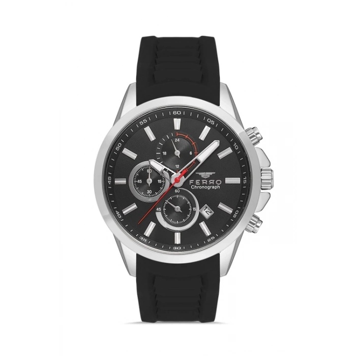 Ferro Black Silicone Band Mens Wristwatch FM31359D-J
