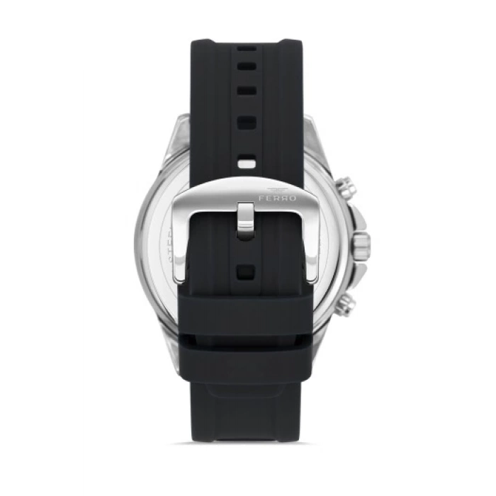 Ferro Black Silicone Band Mens Wristwatch FM31359D-J