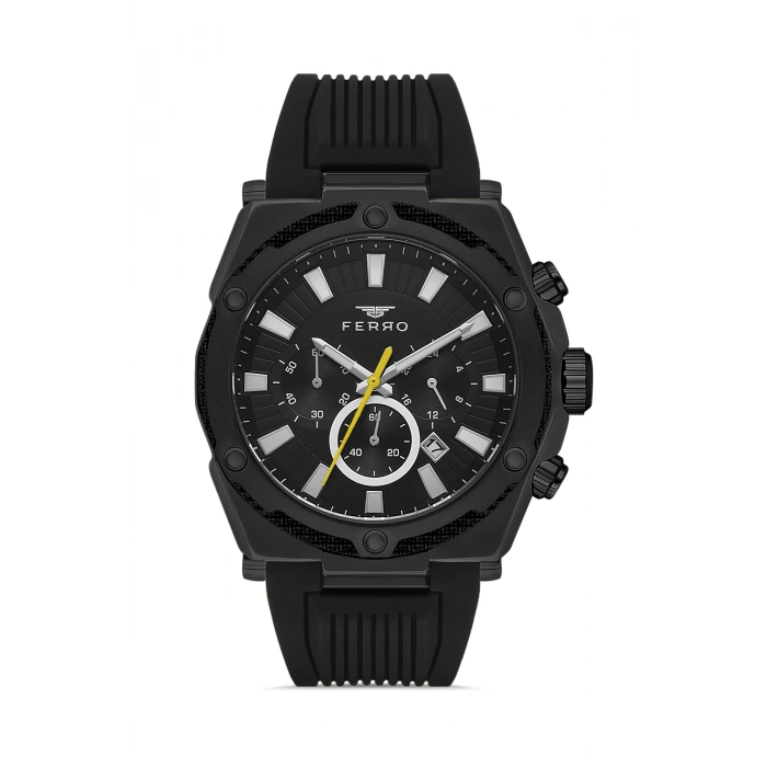 Ferro Siyah Silikon Kordon Erkek Kol Saati FM31396D-G