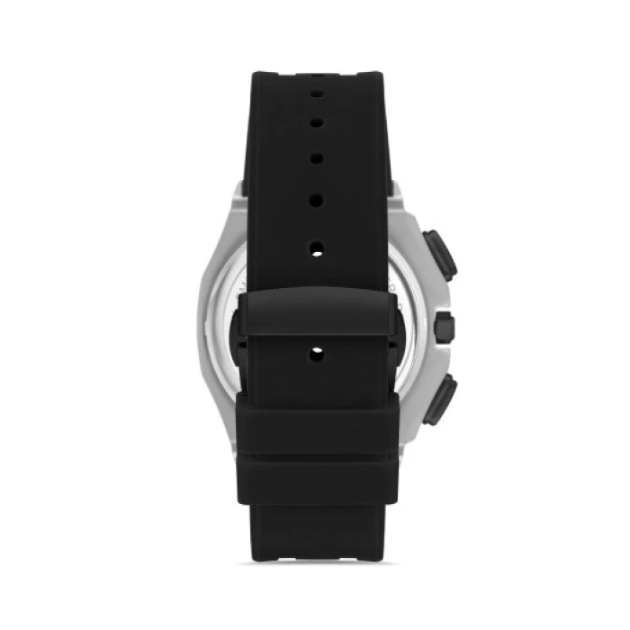 Ferro Siyah Silikon Kordon Erkek Kol Saati FM43001D-J Tüm Fonksiyonlar Aktif 3 ATM Su Geçirmez