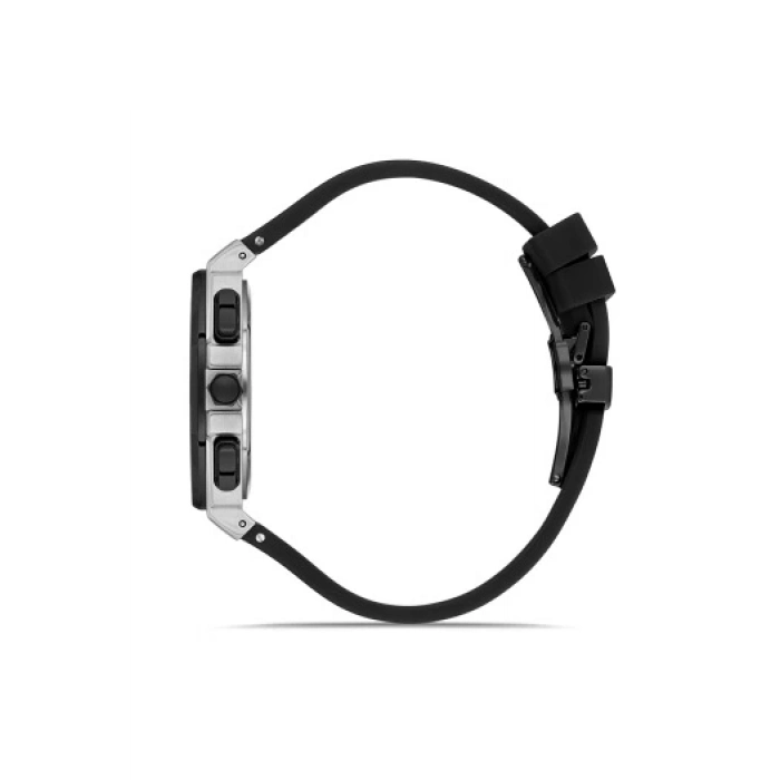 Ferro Siyah Silikon Kordon Erkek Kol Saati FM43001D-J Tüm Fonksiyonlar Aktif 3 ATM Su Geçirmez