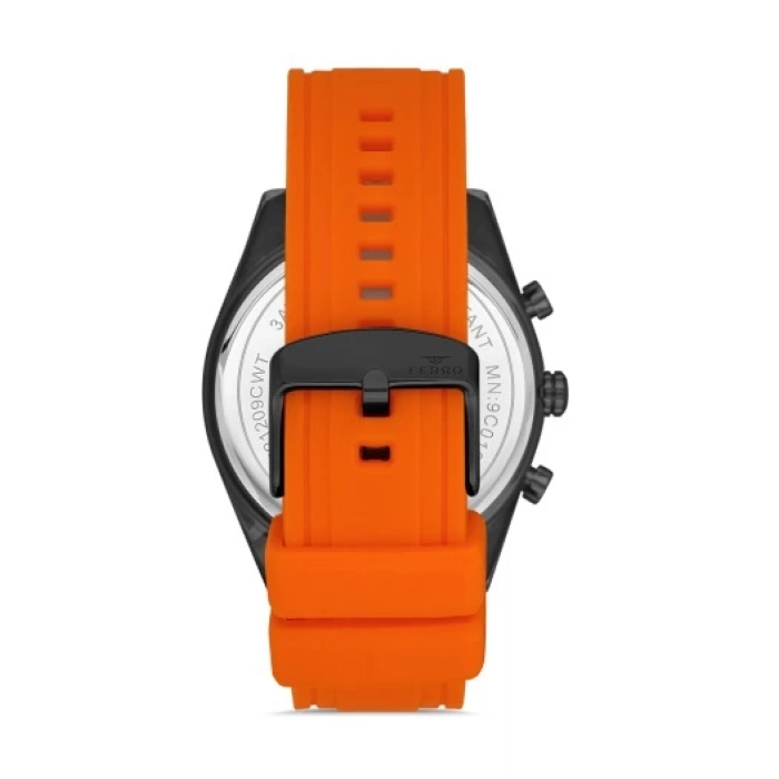 Ferro Turunucu Silikon Kordon Erkek Kol Saati FM31324D-ZL Fonksiyonları Aktif 3 ATM Su Geçirmez