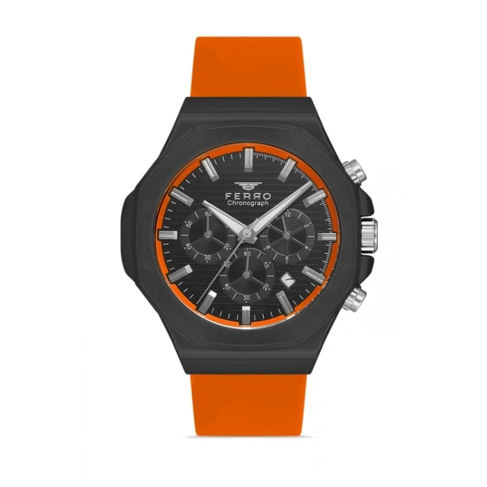 Ferro Orange Silicone Band Mens Wristwatch FM31348D-ZL