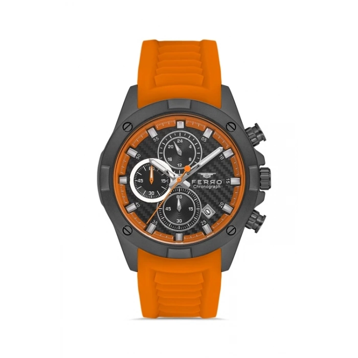 Ferro Turunucu Silikon Kordon Erkek Kol Saati FM31361D-ZL Fonksiyonları Aktif 3 ATM Su Geçirmez