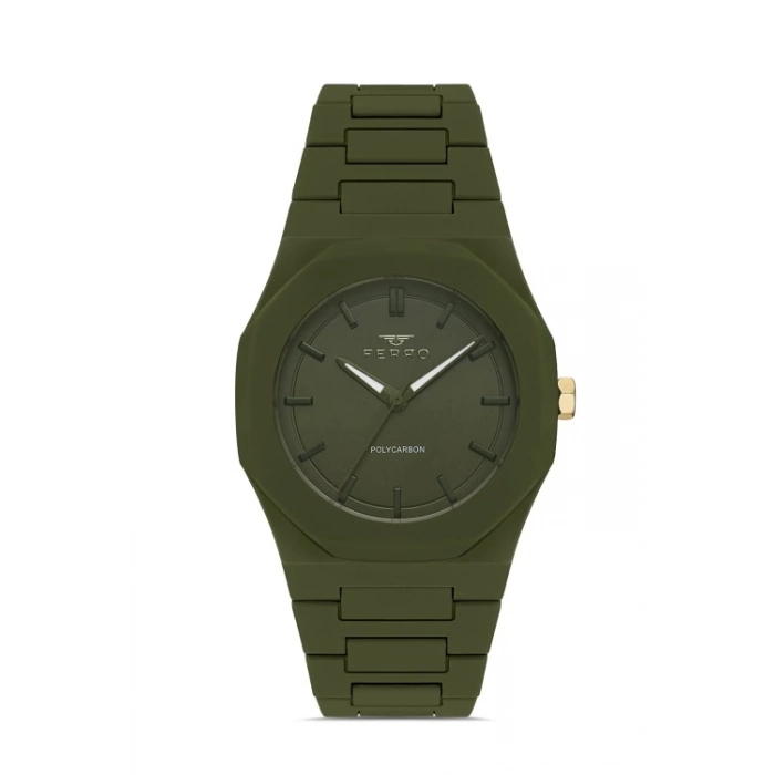 Ferro Yeşil Silikon Kordon Erkek Kol Saati F11400D-19F 3 ATM SuGeçirmez 2 YılGarantili HediyePaketli