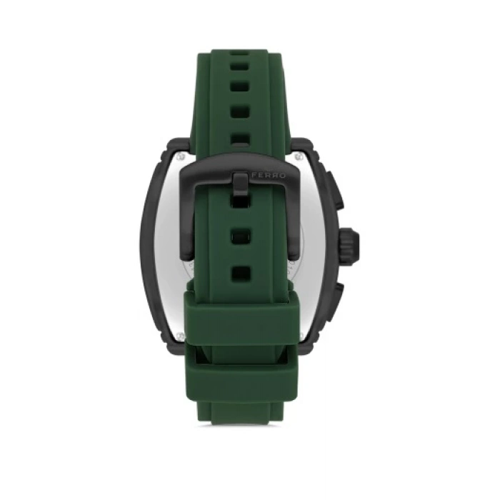 Ferro Yeşil Silikon Kordon Erkek Kol Saati FM11351D-ZF2  Fonksiyonları Aktif 3ATM Su Geçirmez