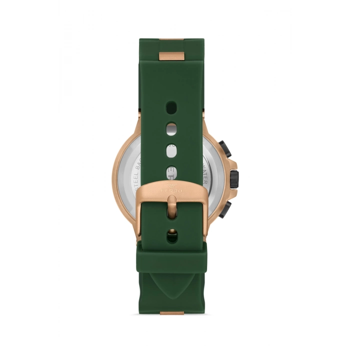 Ferro Yeşil Silikon Kordon Erkek Kol Saati FM11539DWT-ZQ6 Fonksiyonları Aktif 3ATM Su Geçirmez