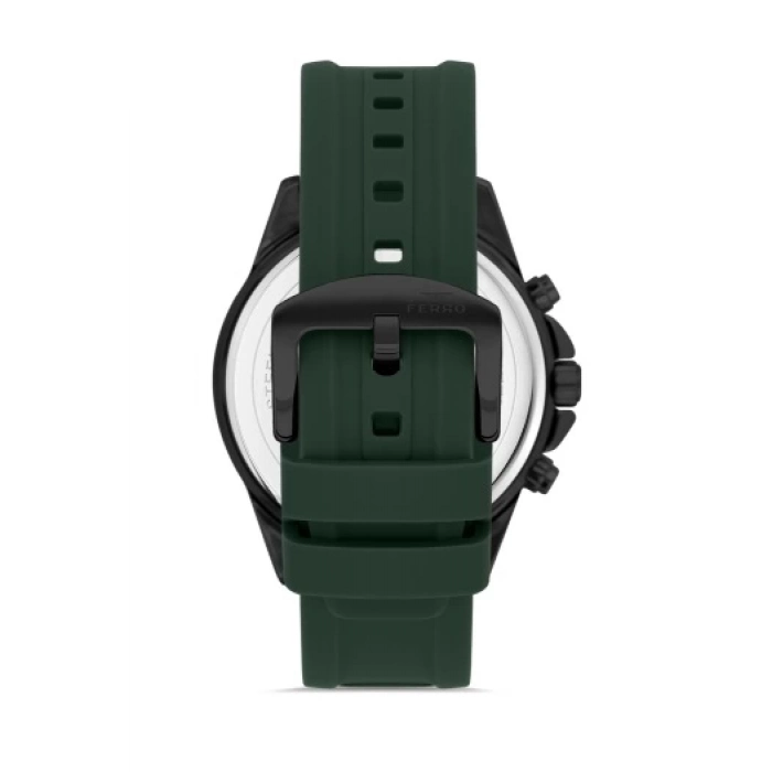 Ferro Yeşil Silikon Kordon Erkek Kol Saati FM31359D-ZJ2 Fonksiyonları Aktif 3 ATM Su Geçirmez