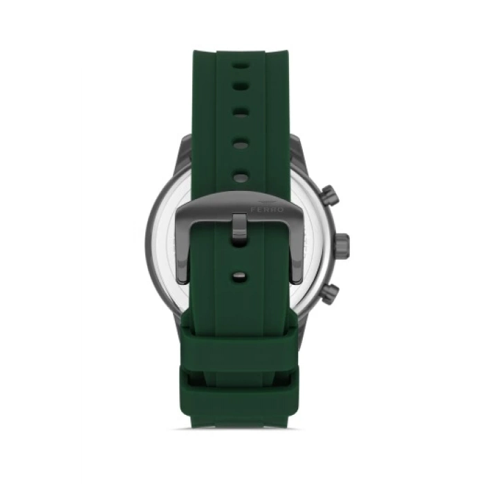 Ferro Yeşil Silikon Kordon Erkek Kol Saati FM31360D-ZJ2  Tüm Fonksiyonları Aktif 3 ATM Su Geçirmez