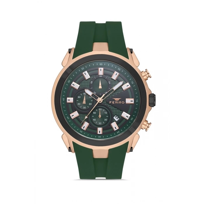 Ferro Green Silicone Band Mens Wristwatch FM31402D-R10