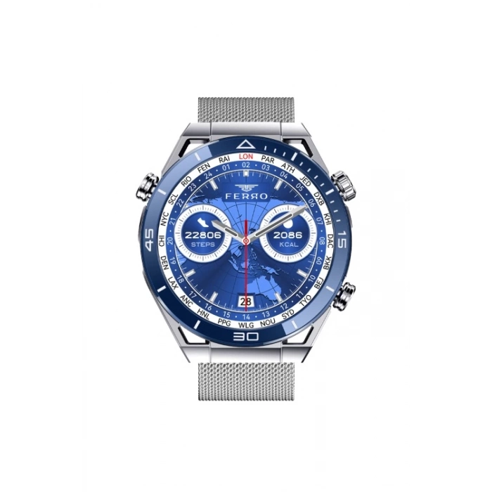 Ferro Gümüş Çelik Kordon Erkek Akıllı Saat FSW1115C-L