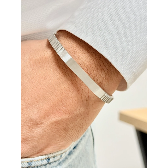 Gümüş Çelik Erkek Bileklik FRJ10098A-A 2 Yıl Garantili Hediye Paketli