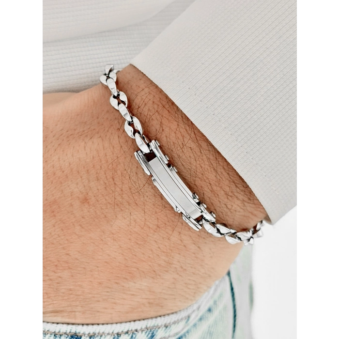 Gümüş Çelik Erkek Bileklik FRJ10104A-A 2 Yıl Garantili Hediye Paketli