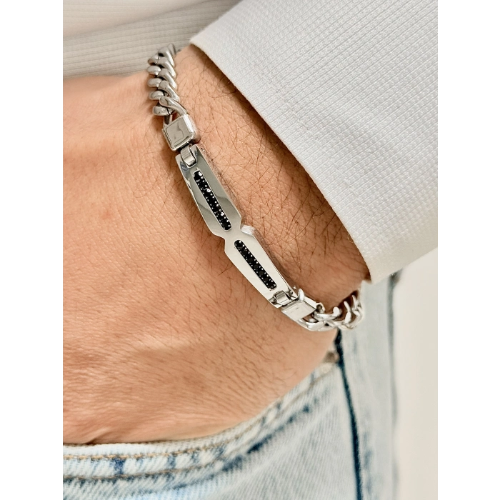 Gümüş Çelik Erkek Bileklik FRJ10136A-A 2 Yıl Garantili Hediye Paketli