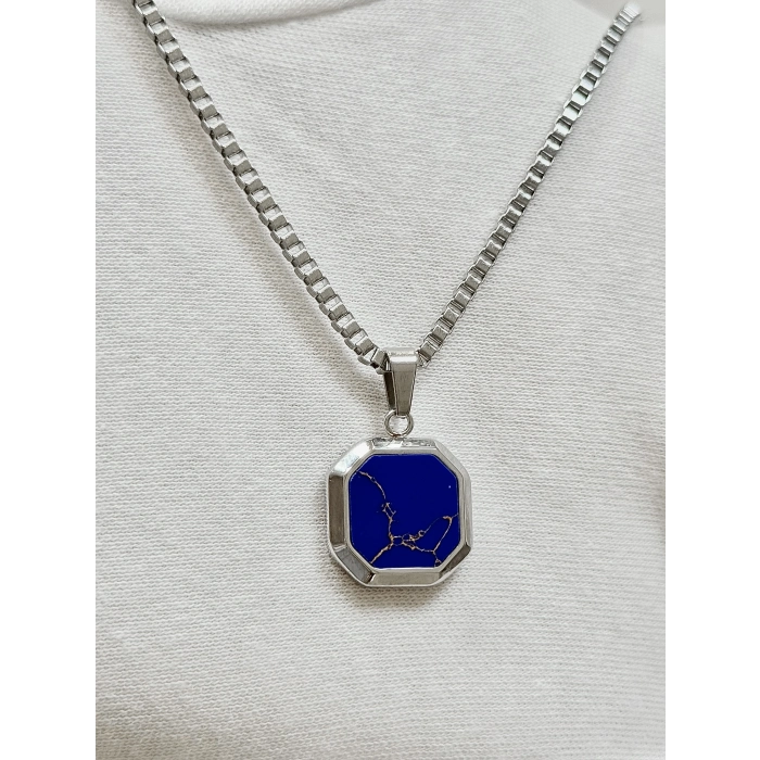 Gümüş Çelik Erkek Kolye FRJ10144A-A3 2 Yıl Garantili Hediye Paketli