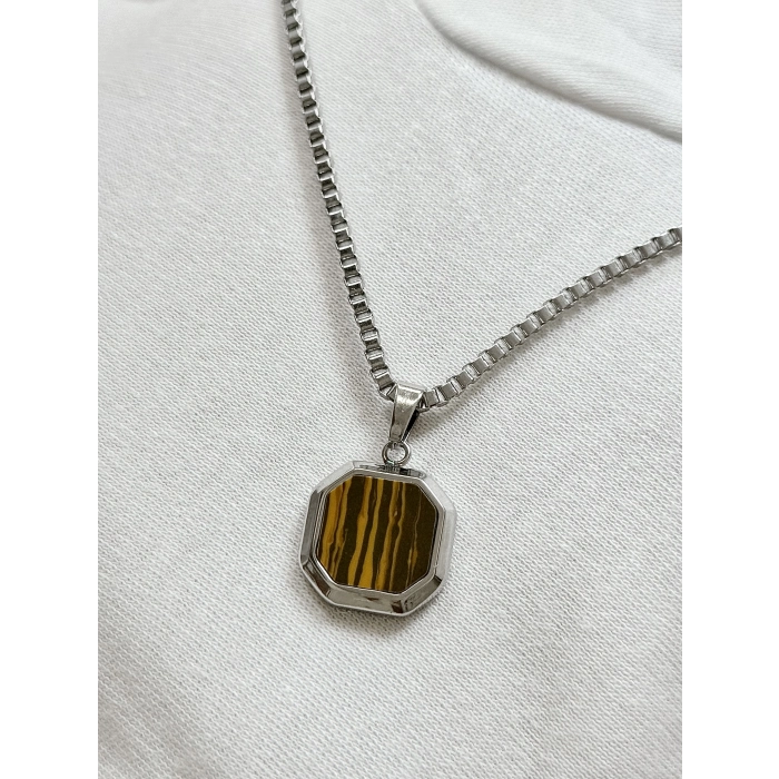 Gümüş Çelik Erkek Kolye FRJ10144A-A7 2 Yıl Garantili Hediye Paketli