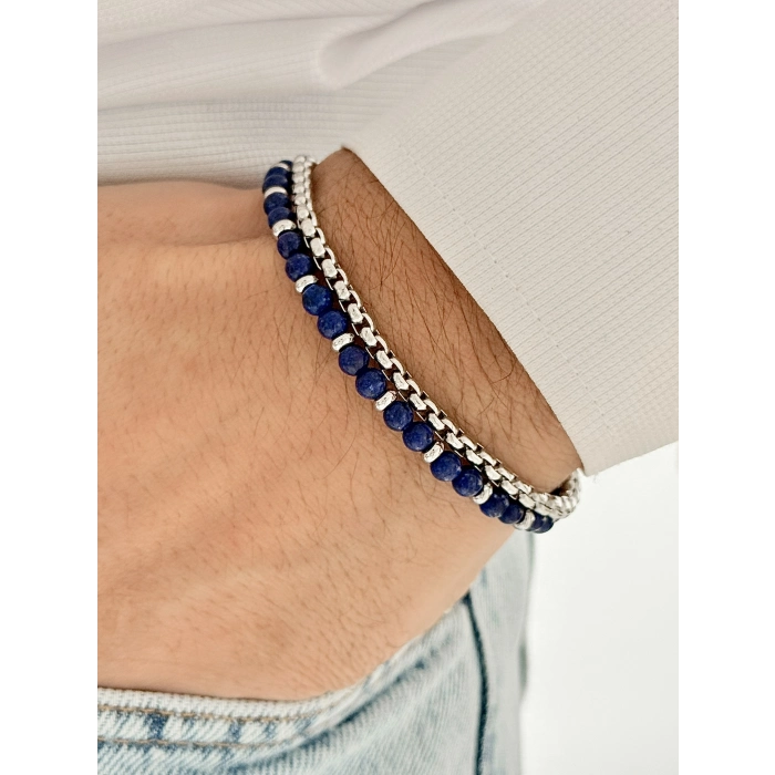 Gümüş ve Siyah Çelik Erkek Bileklik FRJ10113A-J 2 Yıl Garantili Hediye Paketli