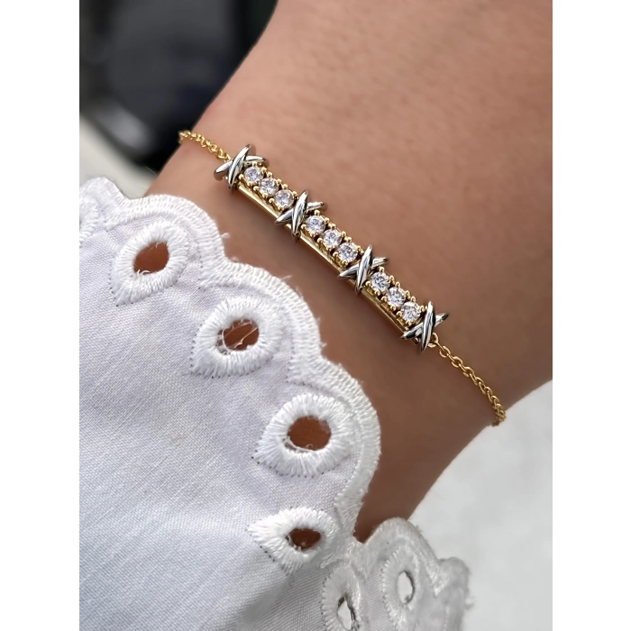 Sarı Çelik Kadın Bileklik FRJW10005A-B 2 Yıl Garantili Hediye Paketli