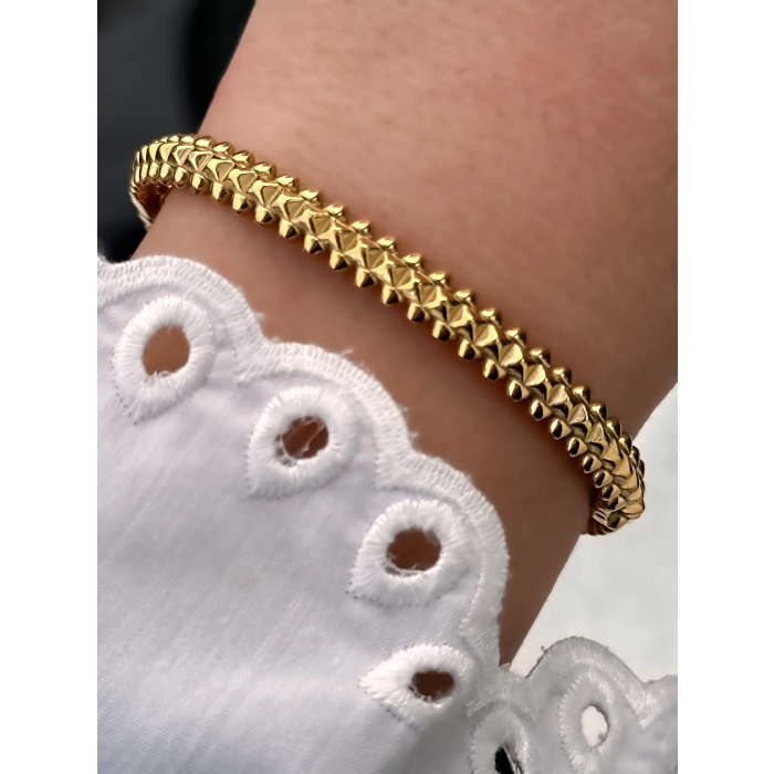 Sarı Çelik Kelepçe Kordon Kadın Bileklik FRJW10029A-B 2 Yıl Garantili Hediye Paketli