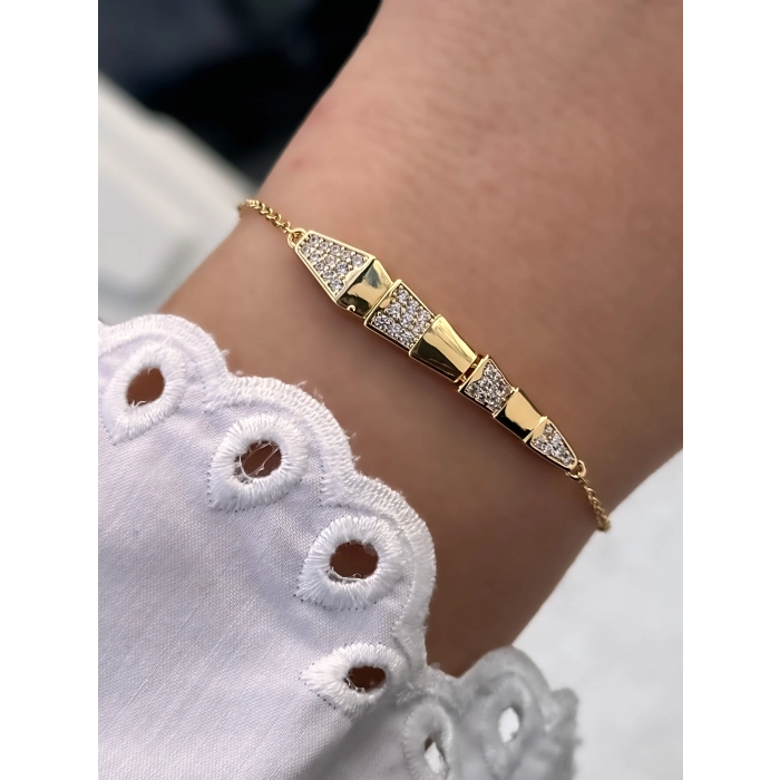 Sarı Çelik Zincirli Kadın Bileklik FRJW10004A-B 2 Yıl Garantili Hediye Paketli