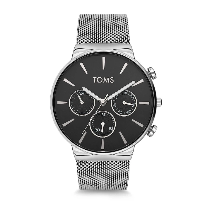 Toms Silver Mesh Strap Mens Wristwatch TM1697C-1053-A2