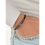 Siyah Çelik Deri Erkek Bileklik FRJ10191A-G 2 Yıl Garantili Hediye Paketli