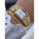 Sarı Çelik Kordon Kadın Kol Saati FL88744A-B 3ATM Su Geçirmez 2 Yıl Garantili Hediye Paketli