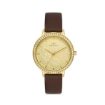 Ferro Brown Leather Band Womens Wristwatch FL21242B-O