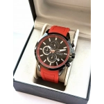 Ferro Kırmızı Silikon Kordon Erkek Kol Saati FM31359D-GR Tüm Fonksiyonları Aktif 3 ATM Su Geçirmez