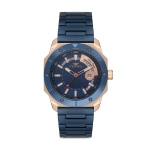 Ferro Dark Blue Steel Strap Mens Wristwatch F11198A-T